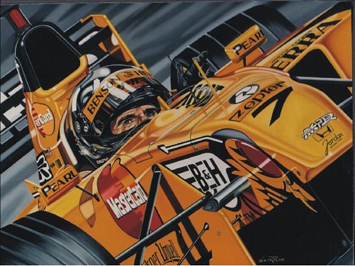 Colin Carter - Farewell To A Champion - Damon Hill 1999 Ltd Ed 100 Giclee Canvas stretched on to 2