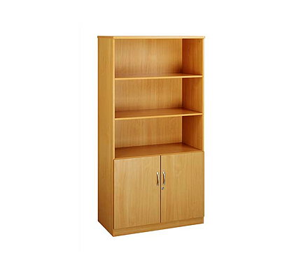 Dams Furniture Ltd Access Deluxe 3 Shelf 2 Door Bookcase in Oak