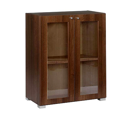 Dams Furniture Ltd Dynamic Low Glazed Bookcase in Walnut