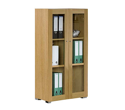 Dams Furniture Ltd Dynamic Medium Glazed Bookcase in Oak