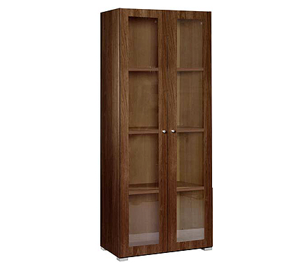 Dams Furniture Ltd Dynamic Tall Glazed Bookcase in Walnut