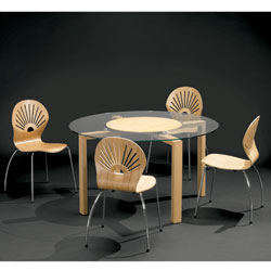 Dan-Form - Saloon Round Glass Dining Table & 4