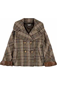 DandG DOLCEandGABBANA Plaid peacoat