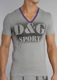 Stretch Cotton Maxi Logo Sport v-neck t-shirt