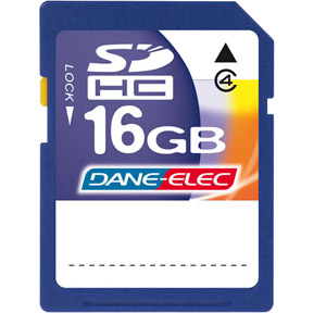 Dane-Elec Secure Digital High Capacity (SDHC) Memory Card - 16GB - High Speed Class 4