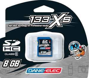 Dane-Elec Secure Digital High Capacity (SDHC) Memory Card - 8GB - High Speed Class 6 (133x)