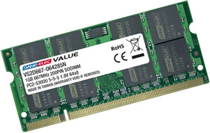 Value Laptop Memory - SODIMM DDR 333Mhz (PC-2700) - 1GB