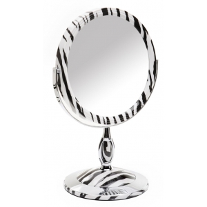 Danielle 17.5cm Pedestal Mirror Zebra/Chrome