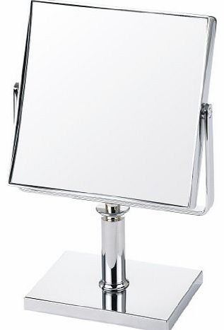 5x Magnification 15 cm Wide Square Pedestal Mirror - Chrome