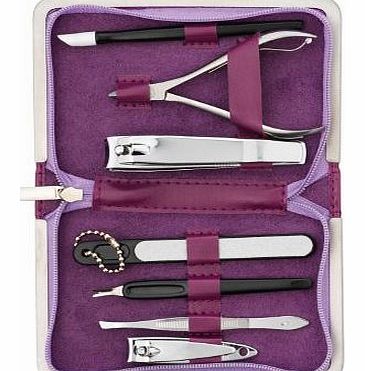 Danielle 7 Piece Sparkly Glam Manicure Set Mulberry