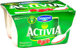 Danone Activia Raspberry Fruit Layer Bio Yogurt (4x125g) On Offer