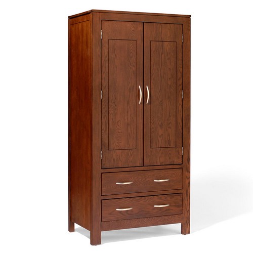 Dark Contemporary Oak Double Wardrobe with