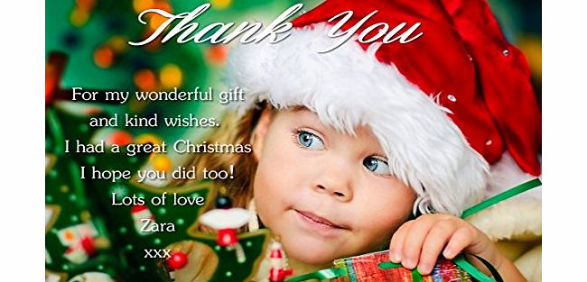 Darkhaireddolly 10 Personalised With Your Photo Christmas Thank You Cards Notes
