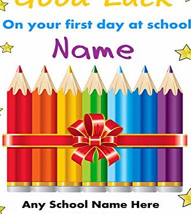 Darkhaireddolly Good Luck On Your First Day At School or Nursery Personalised Card
