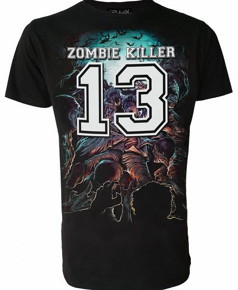 Darkside Clothing Zombie Killer Blue T-Shirt 8968