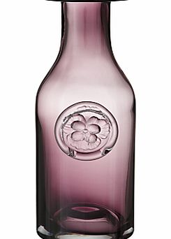 Dartington Crystal Flower Bottle Vase, Pink Pansy