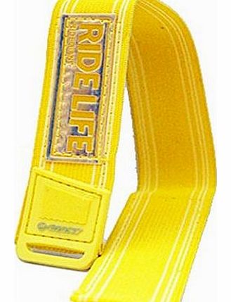 One VELCRO CYCLE TROUSER BAND LEG STRAP REFLECTIVE BIKE LEG CLIPS Safety Equipmen High Visibility (Yellow)