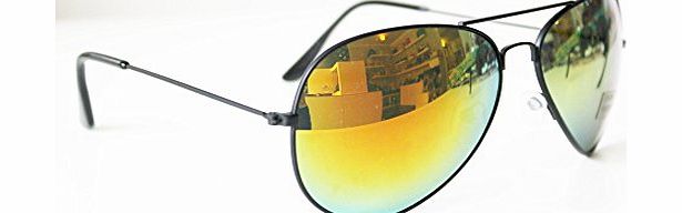 Darzzling Unisex Aviator Sunglasses Metal Frames Slim Arms Mirror Tinted Lenses