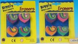Glitter Heart Erasers 4 erasers/Card 2 cards per set