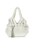 Anemone - Knit Raffia and Nylon Shoulder Bag