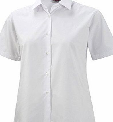 David Luke School Uniform Short Sleeve Blouse With Standard Collar Pack Of 2 White 38``