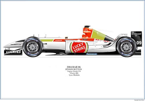BAR 06 Print - Jenson Button Signed by the artist Measures 48cm x 32cm (19``x13``)