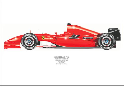 David Wilson Ferrari F2006 Fiorano Test Formula 1 Art Print - Schumacher