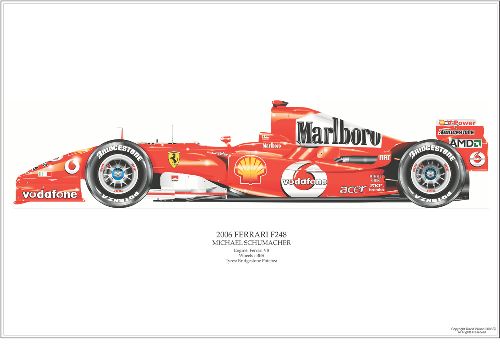 David Wilson Ferrari F2006 Formula 1 Art Print - Schumacher