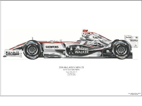 David Wilson McLaren F1 MP4/21 Formula 1 Art Print - Montoya