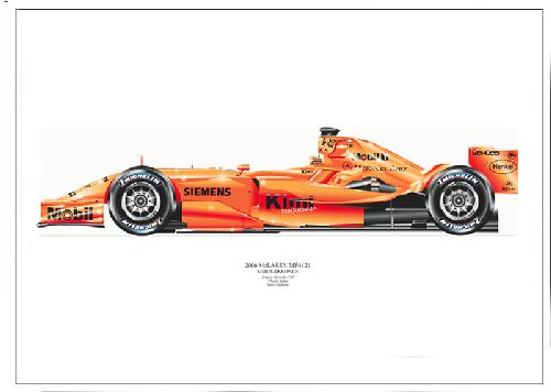 David Wilson McLaren F1 MP4/21 Test Car Formula 1 Art Print - Raikkonen
