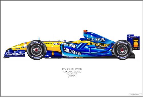 David Wilson Renault F1 R26 Formula 1 Art Print - Alonso