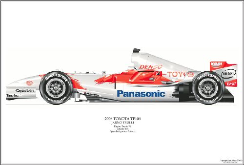 David Wilson Toyota F1 TF106 Formula 1 Art Print - Trulli