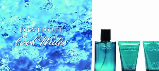 Davidoff Cool Water Man EDT Gift Set - 75ml EDT Spray / 50ml Shower Gel / 50ml Aftershave Balm