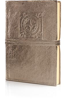 A5 silver leather bound notebook