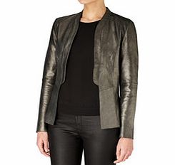 Day Birger Grey lambskin leather metallic jacket