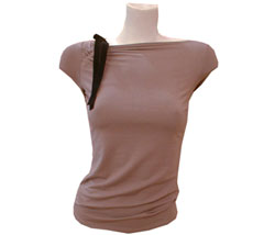 Jersey tie neck top