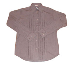 Stripe frayed dinner shirt black