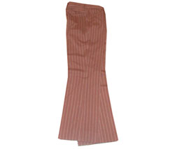 Wool striped straight leg trousers