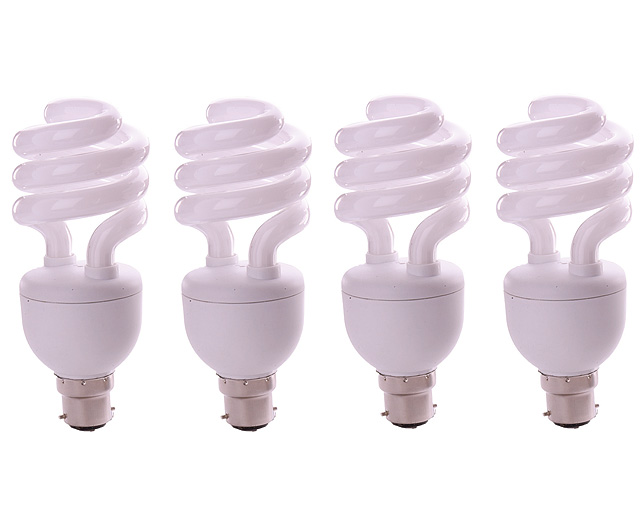Dimmable Spiral Bulb - Standard Bayonet B22 - 4 Pack