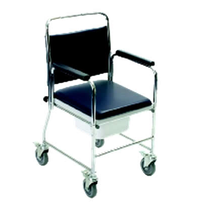 Days Healthcare Mobile Commode Chair with Detachable Armrests (512PSB - Mobile Commode Chair with Detachable Arms, P