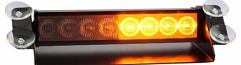 DBPOWER 8 LED Car Deck Truck Dash Strobe Flash Warning Light Emergency Amber