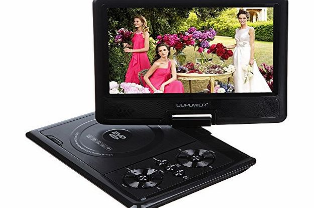 DBPOWER 9.5`` Portable Swivel Flip DVD Player LCD Screen Game USB FM SD MP3 MP4