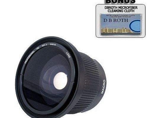 DBROTH .42x HD Super Wide Angle Panoramic Macro Fisheye Lens For The Panasonic DMC-GX1, G3, GF3 Digital Camera Which Has A (14-42mm G X Vario PZ) Micro Lens