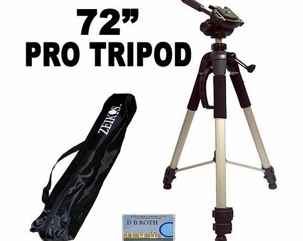 Professional PRO 183 cm Super Strong Tripod With Deluxe Soft Tripod Carrying Case For The Canon IXUS 30, 40, 50, 55, 60, 65, 70, 75, 80 IS, 85 IS, 90 IS, 95 IS, 100 IS, 105, 110 IS, 115 HS, 120 IS, 12