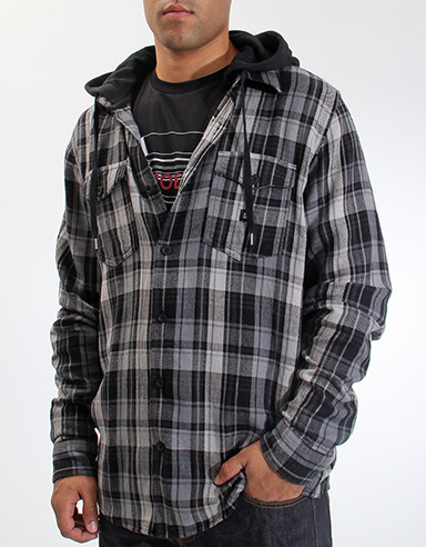 DC Bidwell Hooded flannel shirt