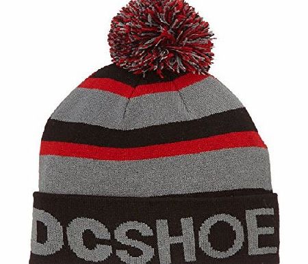 DC Clothing Mens Button UP Striped Beanie, Black, One Size (Manufacturer Size:TU)