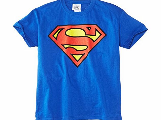 DC Comics Boys Official Superman Shield Kids T-Shirt, Royal Blue, 7 Years (Manufacturer Size:30`` Chest)