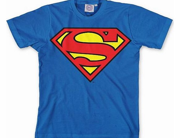 DC Comics Superman Classic Logo Mens T-Shirt Blue DC012S Small