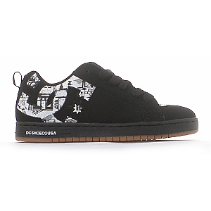 Court Graffic SE Skate Shoe - Black/White/Black Print