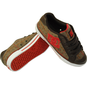 Ladies DC Chelsea Shoe. Choc Plaid